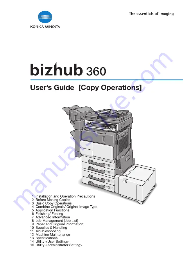 Konica Minolta bizhub 360 User Manual Download Page 1