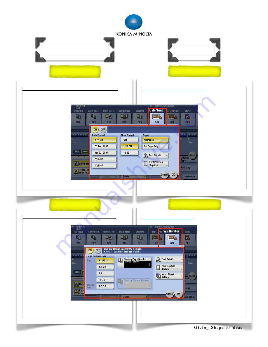 Konica Minolta bizhub 654e Shortcut Manual Download Page 19