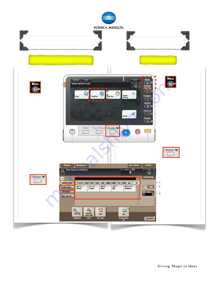 Konica Minolta bizhub 654e Shortcut Manual Download Page 22