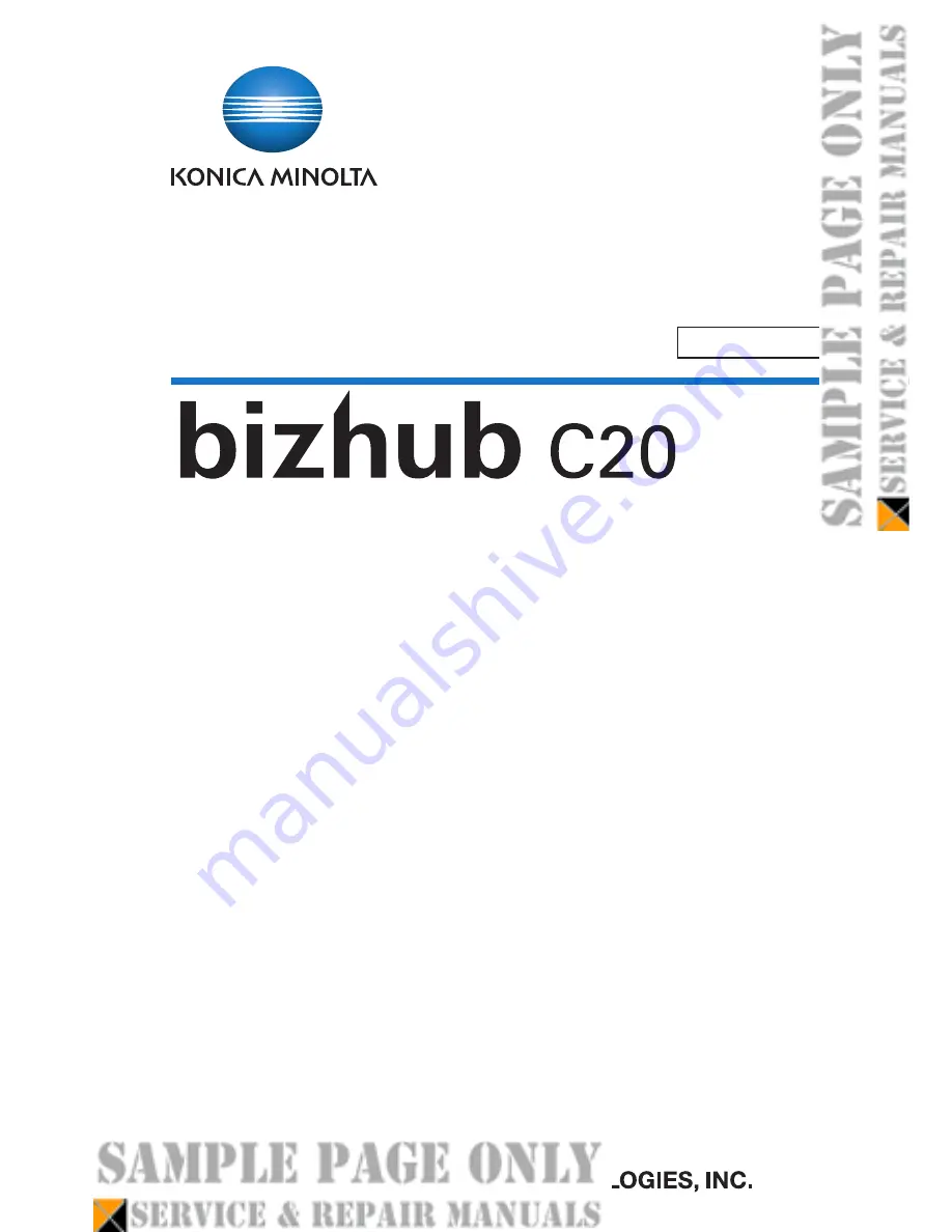 Konica Minolta BIZHUB C20 Service Manual Download Page 1