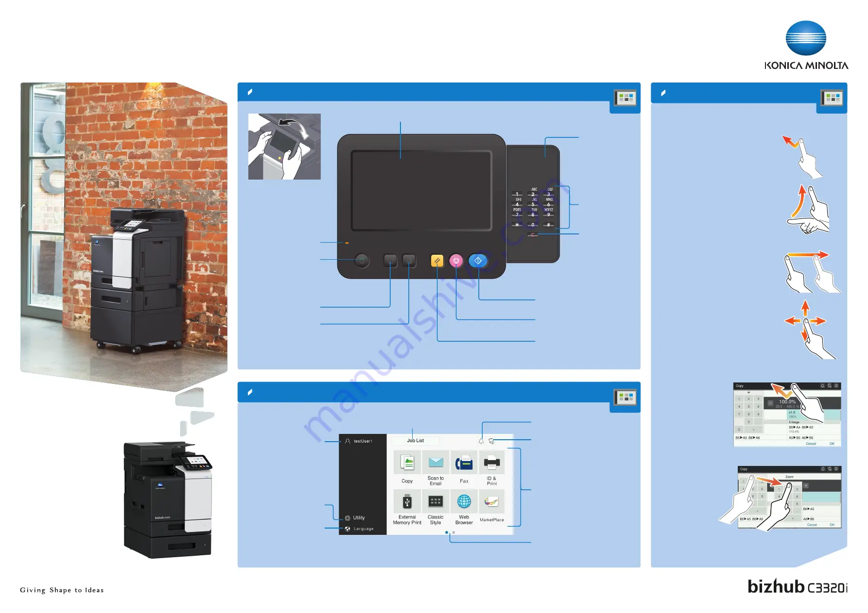 Konica Minolta bizhub C3320i Quick Reference Download Page 1