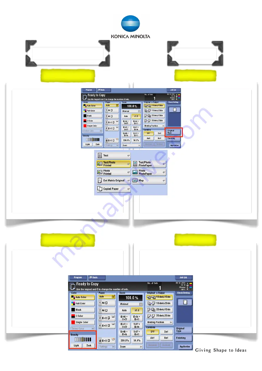 Konica Minolta bizhub C654e Shortcut Manual Download Page 7