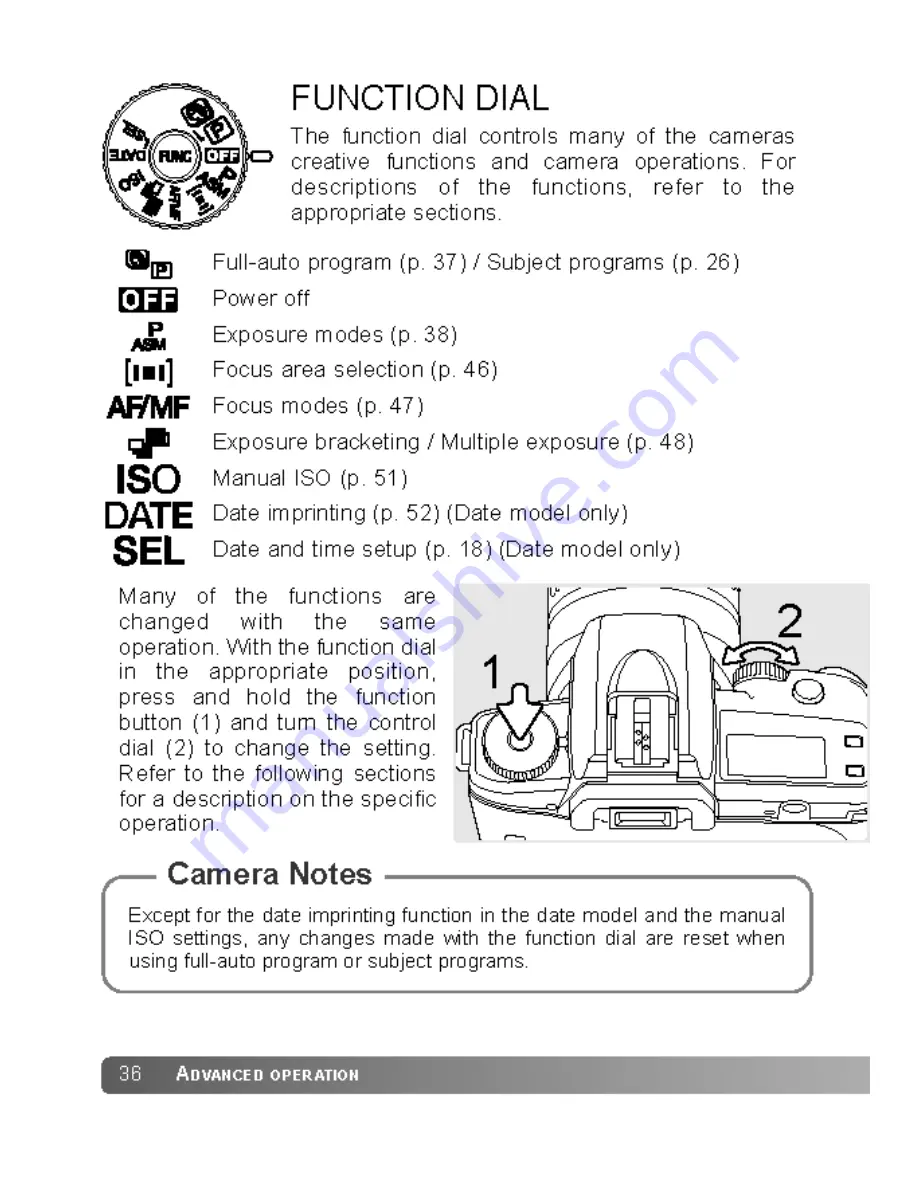 Konica Minolta DYNAX 30 Manual Download Page 36