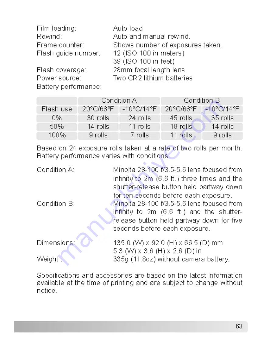 Konica Minolta DYNAX 30 Manual Download Page 63