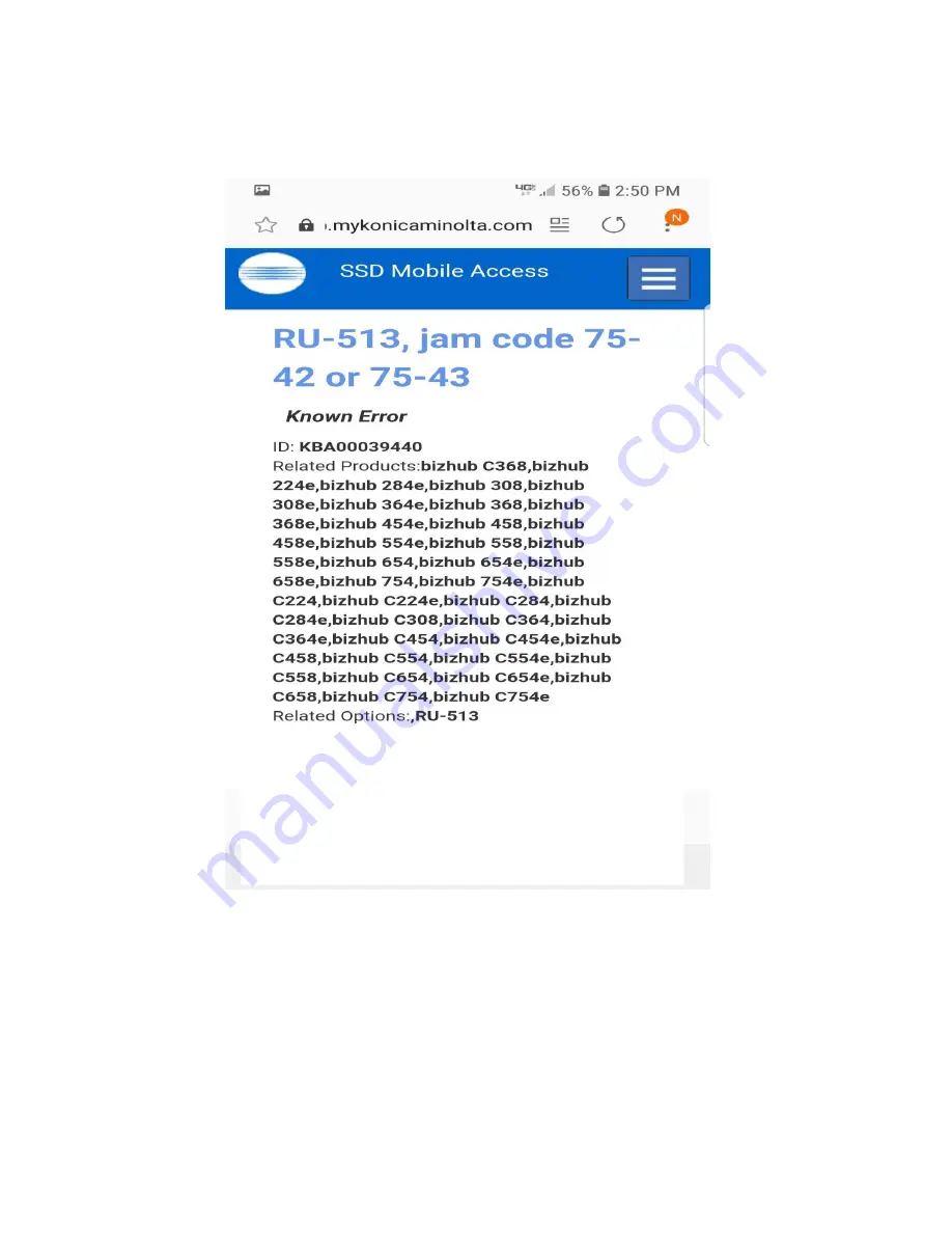 Konica Minolta RU-513 Manual Download Page 1