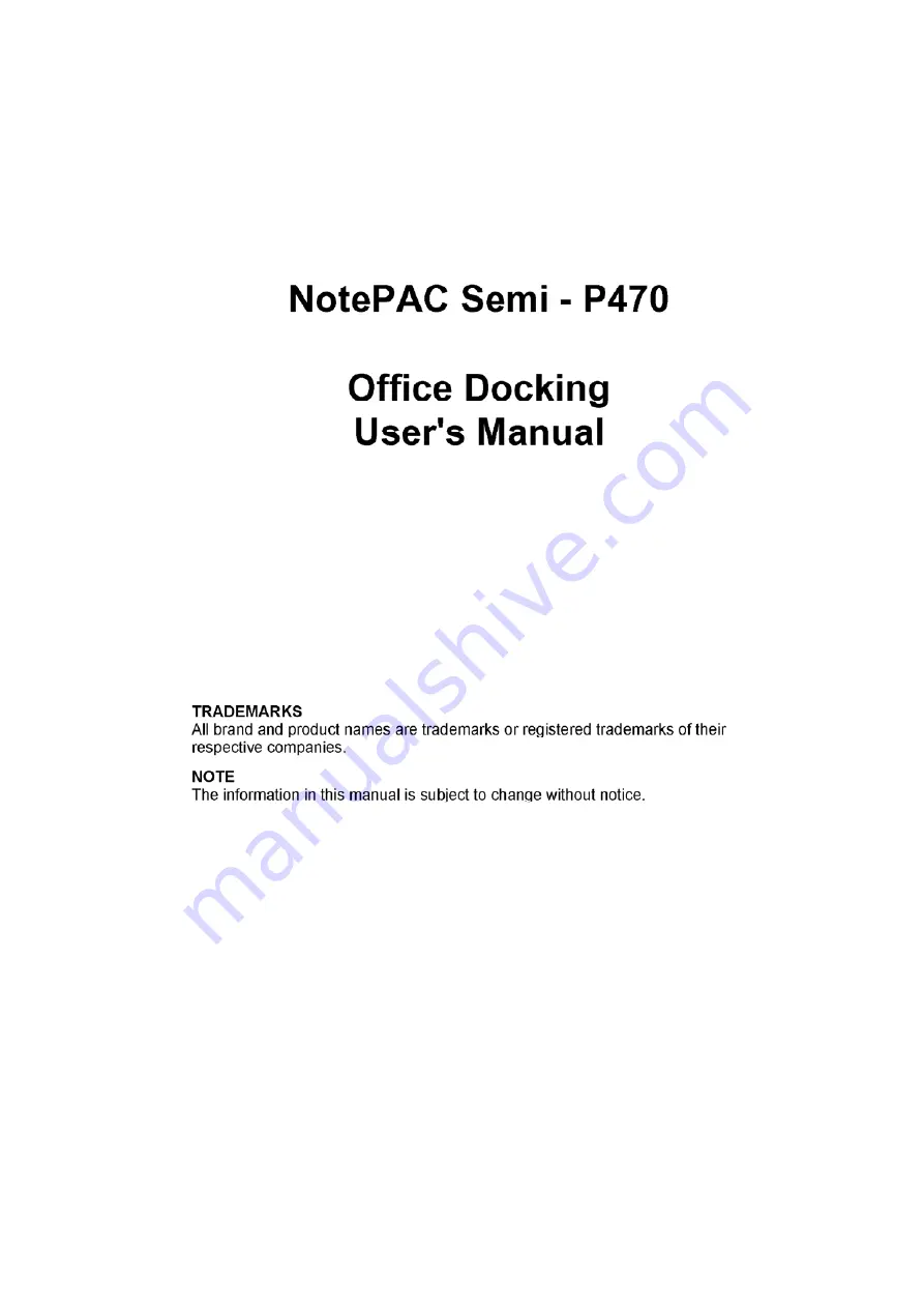 Kontron NotePAC Semi P470 User Manual Download Page 1