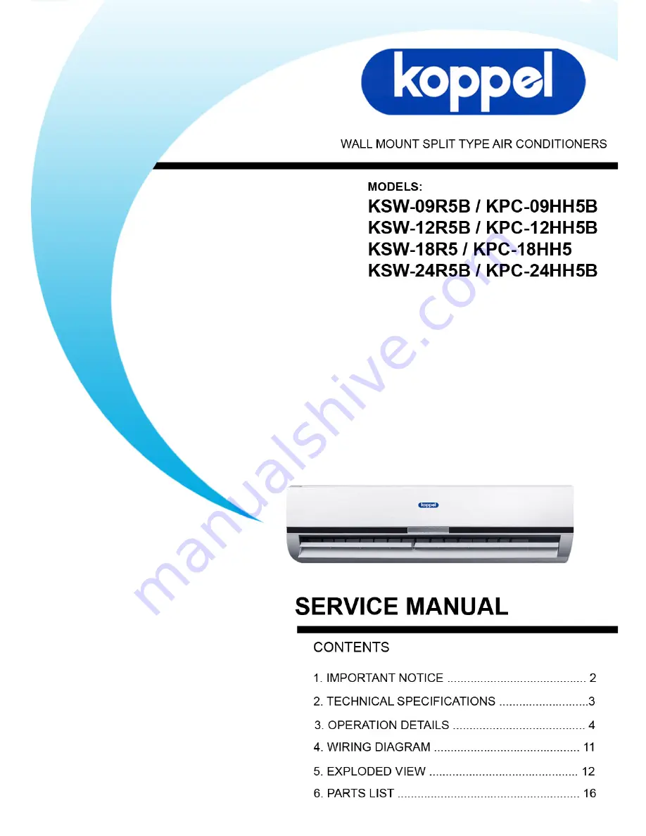 koppel KPC-18H5 Service Manual Download Page 1