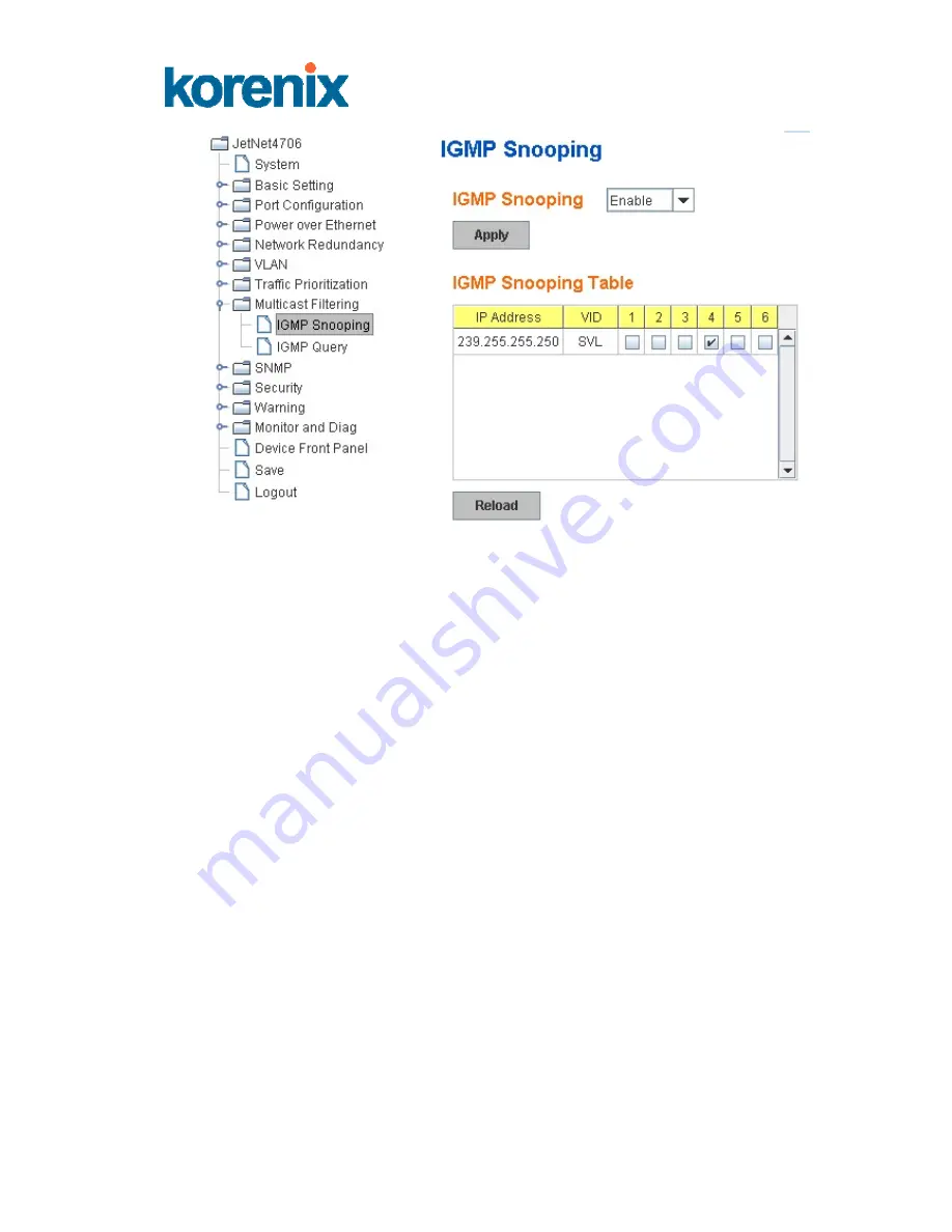 Korenix JetNet 4706 User Manual Download Page 70