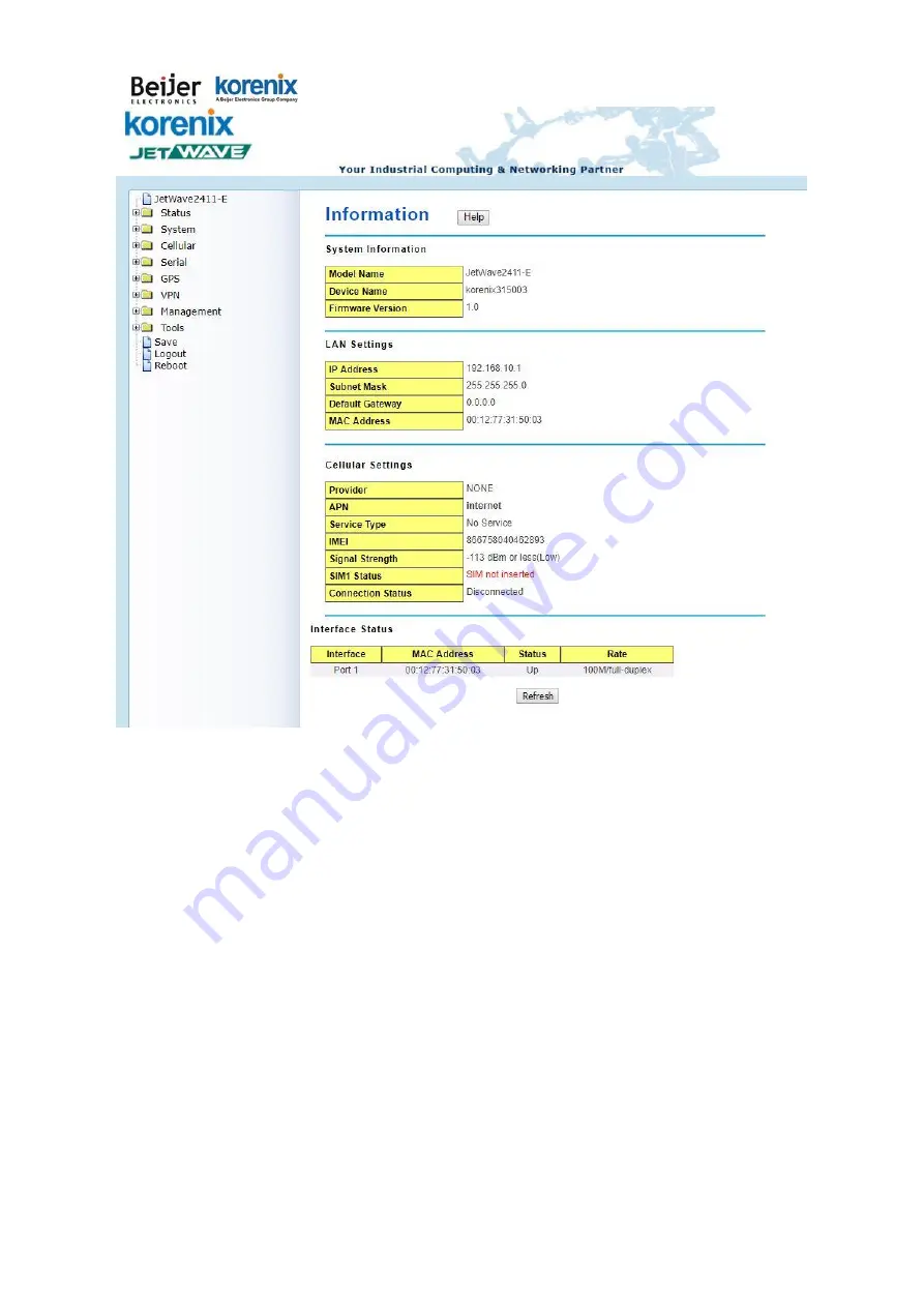 Korenix JetWave 2111 Series User Manual Download Page 98