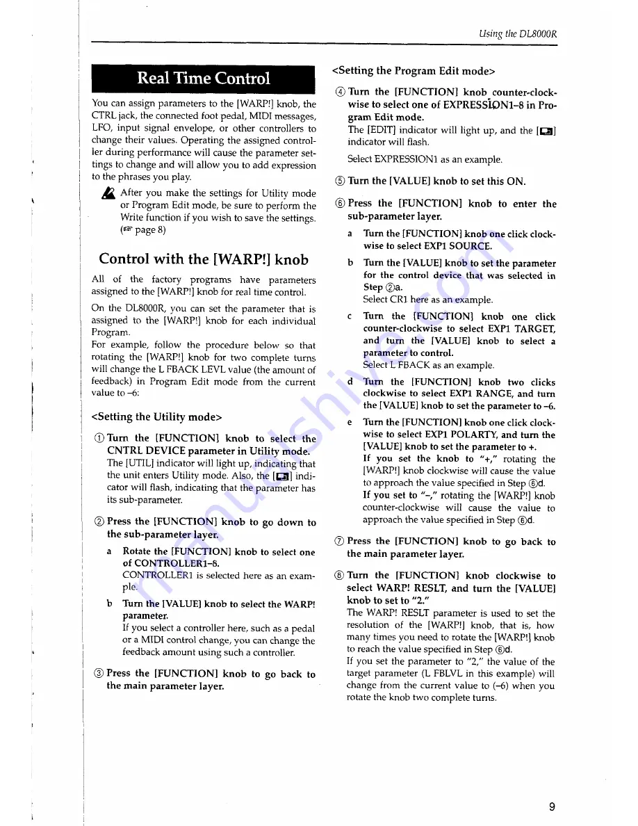 Korg DL 8000R Owner'S Manual Download Page 10