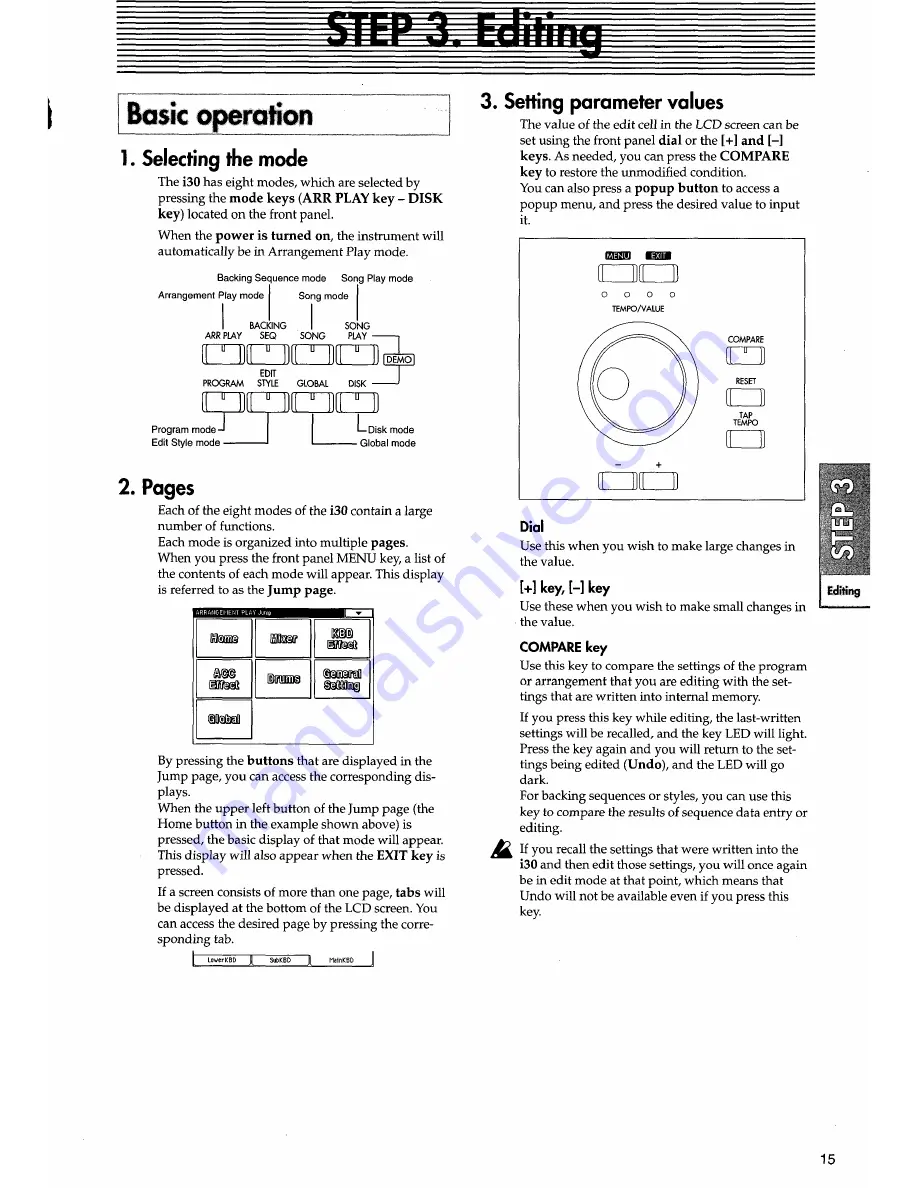 Korg i30 Player'S Manual Download Page 19