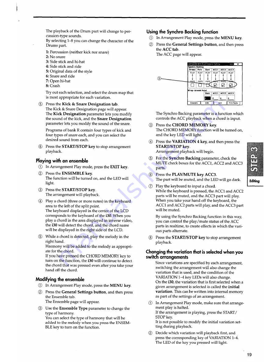 Korg i30 Player'S Manual Download Page 23