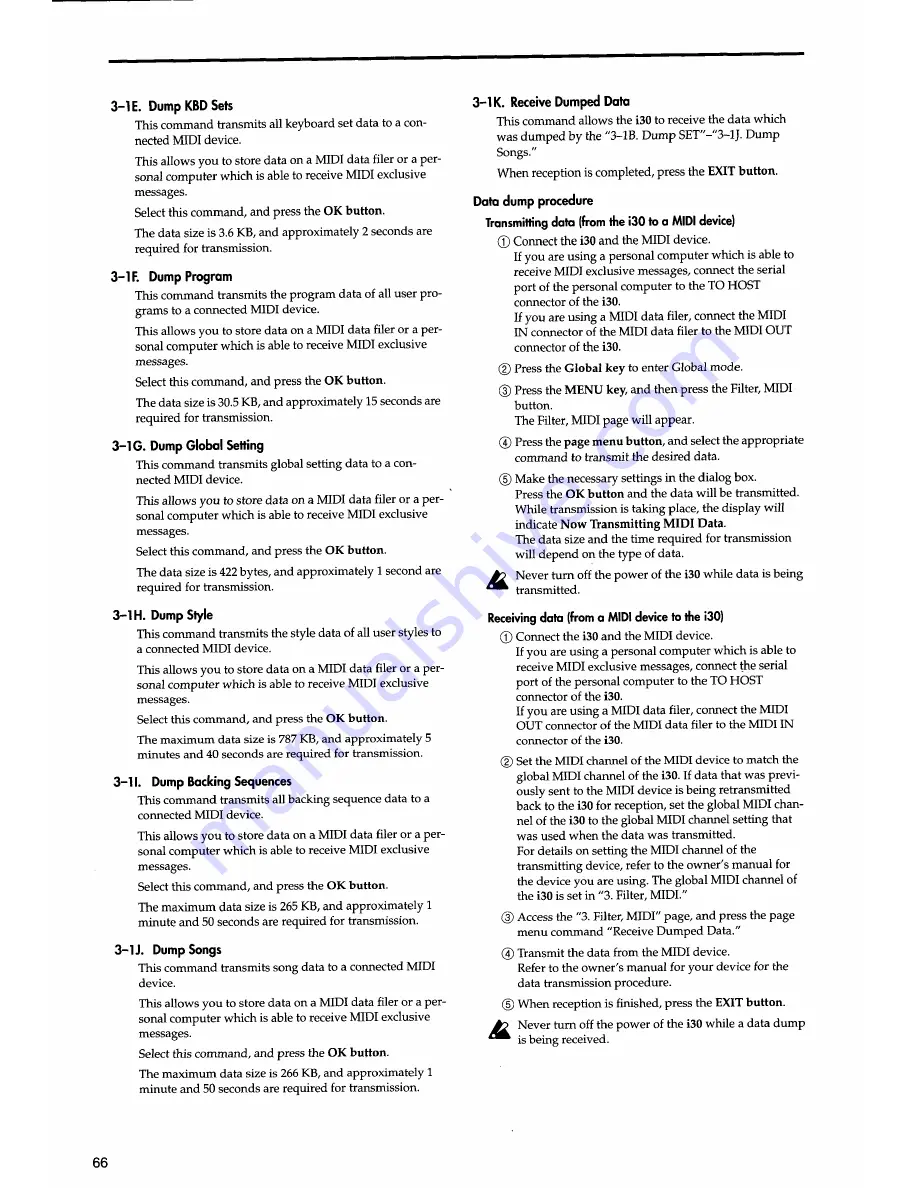 Korg i30 Player'S Manual Download Page 136