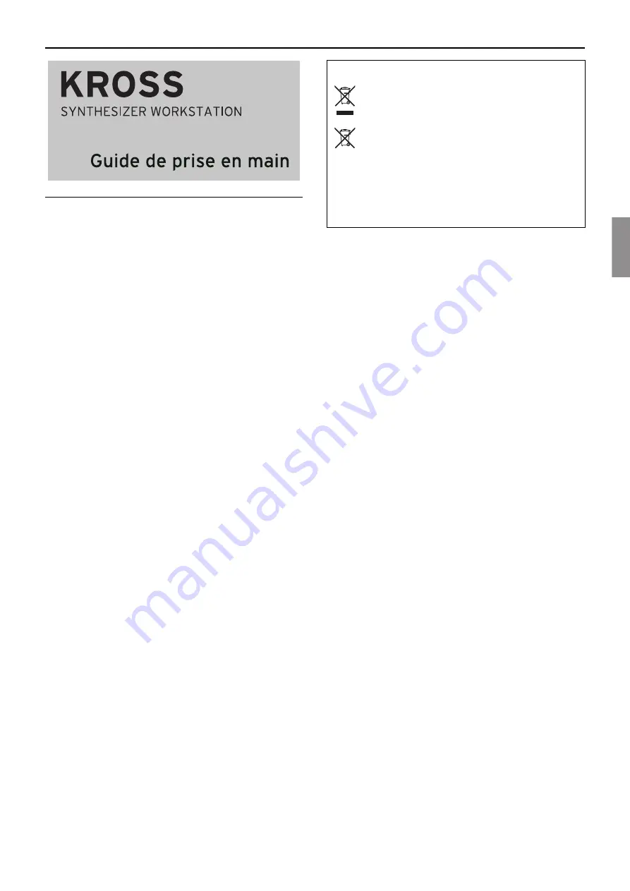 Korg KROSS Series Quick Start Manual Download Page 15