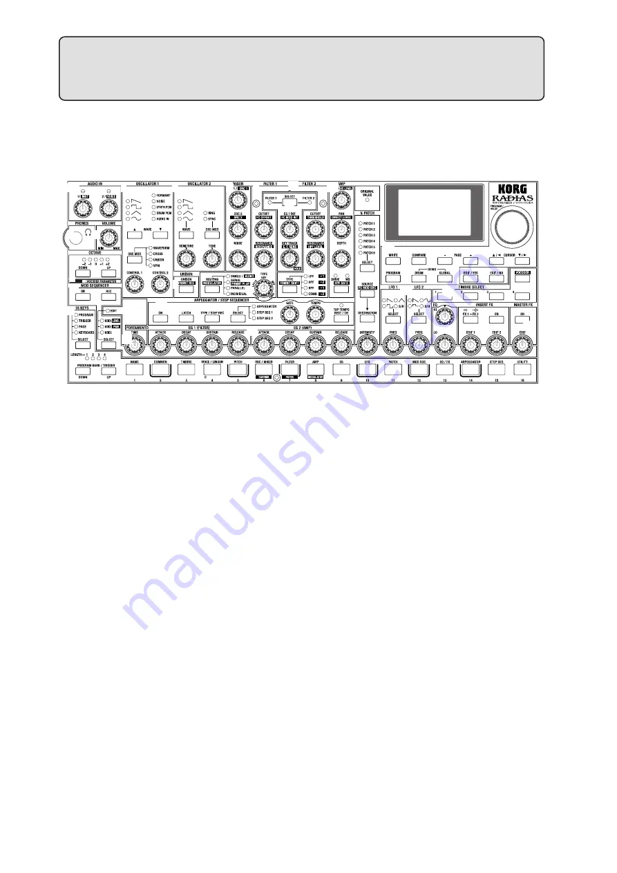 Korg MMT RADIAS Owner'S Manual Download Page 16