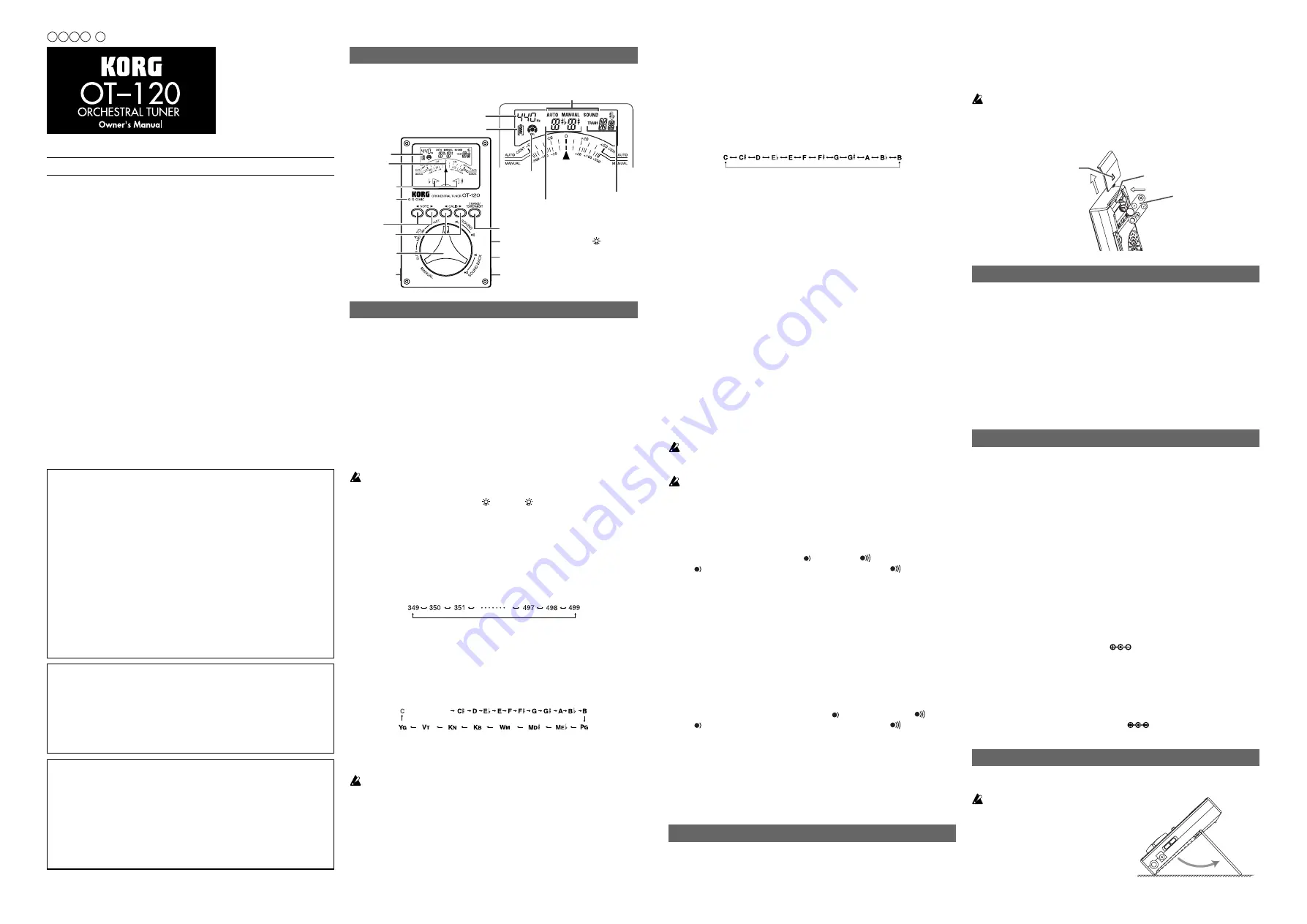 Korg NO OT120 User Manual Download Page 1