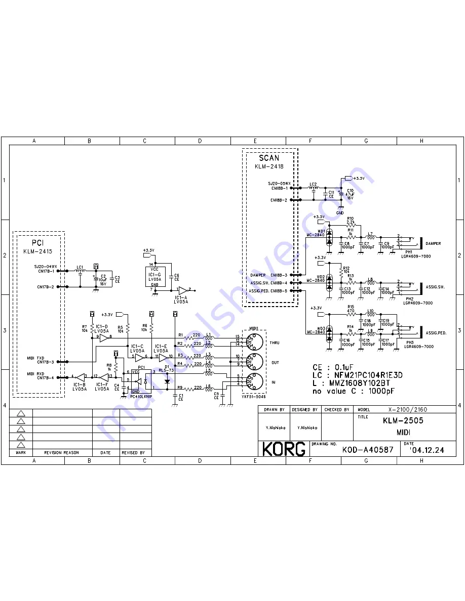 Korg OASYS 76 Service Manual Download Page 15