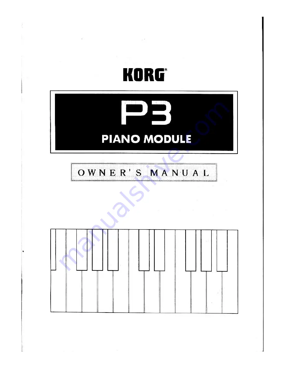 Korg P3 Owner'S Manual Download Page 1