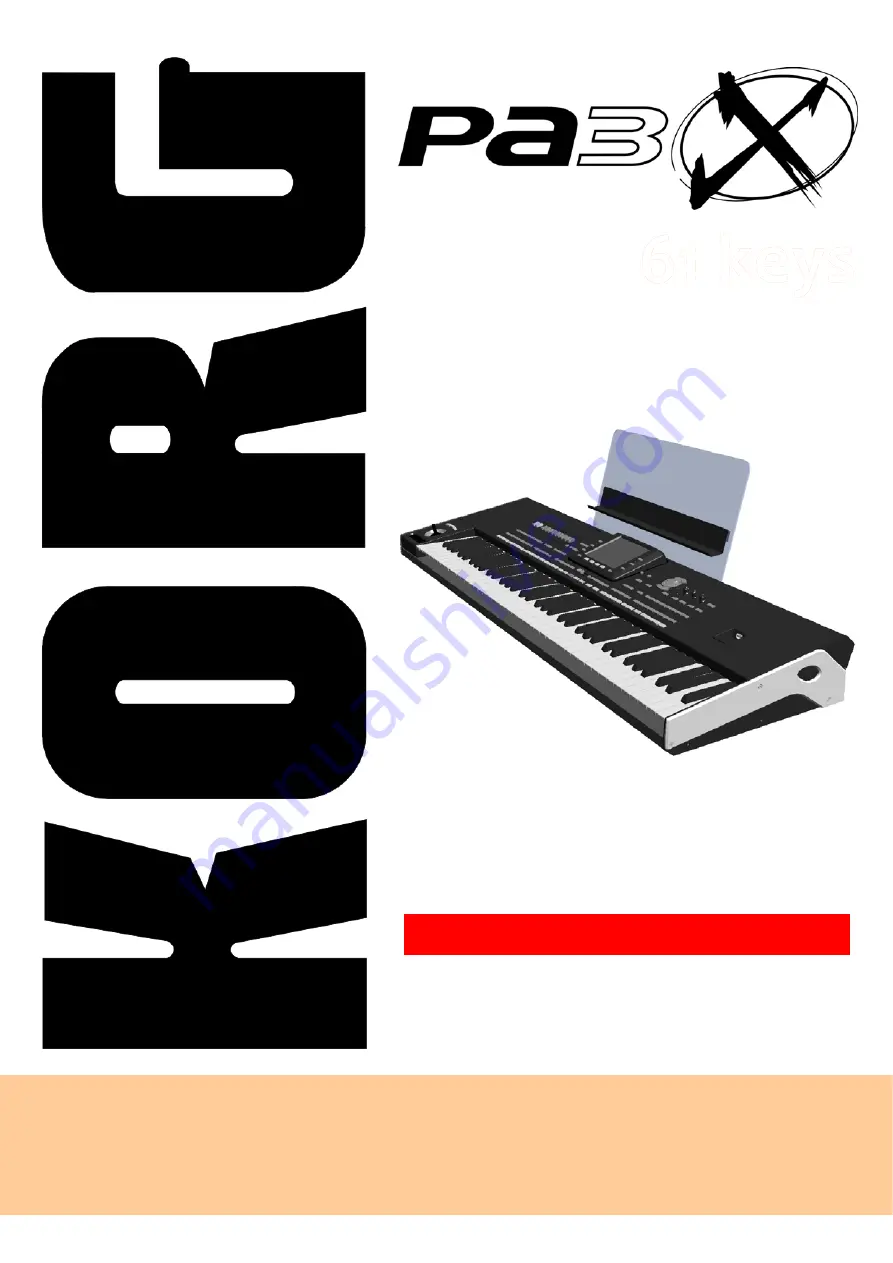 Korg PA3X Service Manual Download Page 1