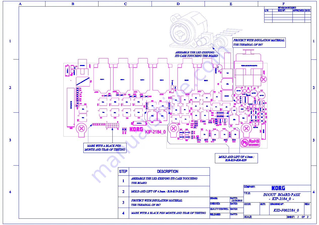 Korg PA3X Service Manual Download Page 83