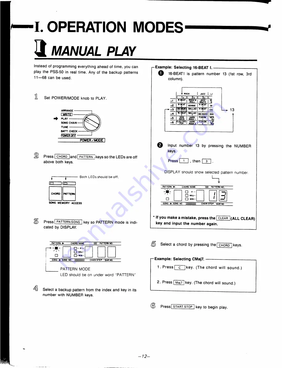 Korg pss-50 Скачать руководство пользователя страница 12