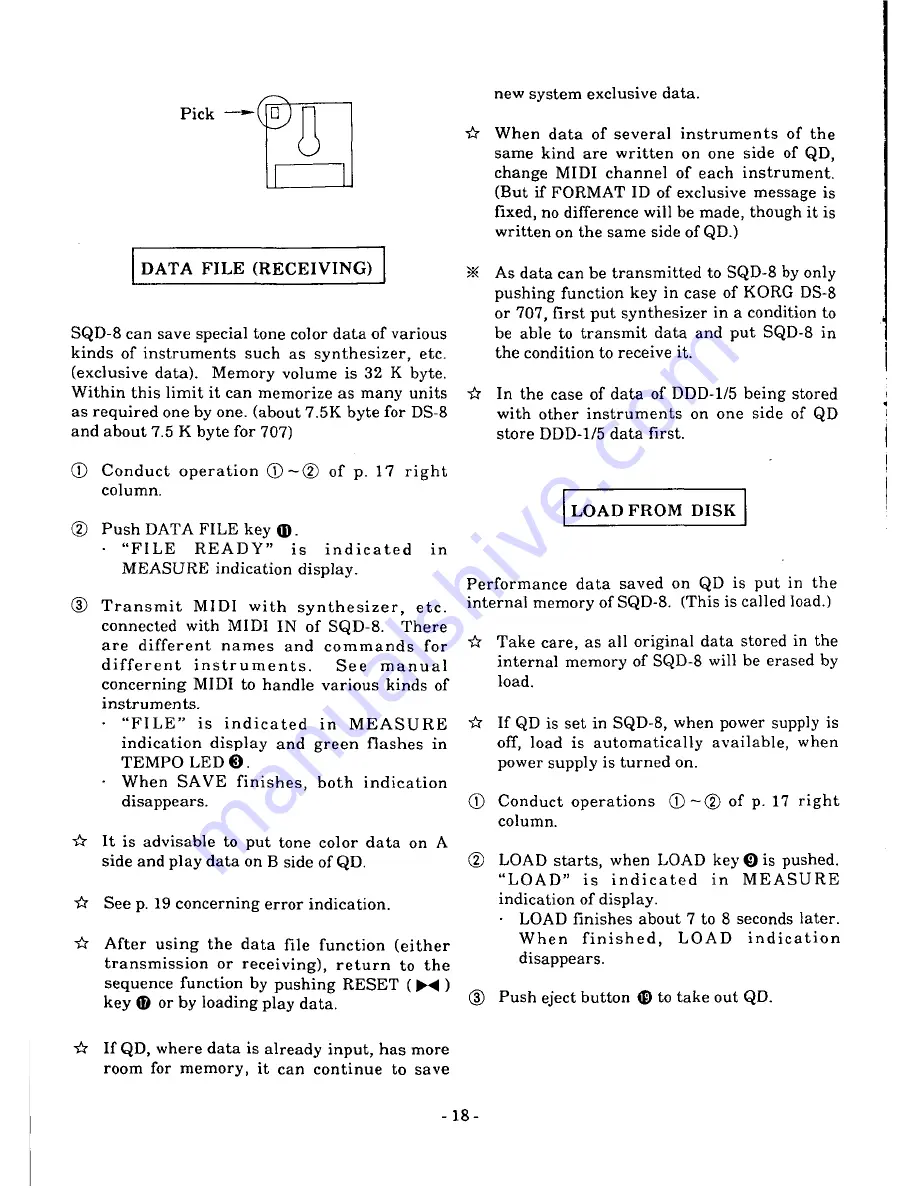 Korg SQD-8 Owner'S Manual Download Page 18