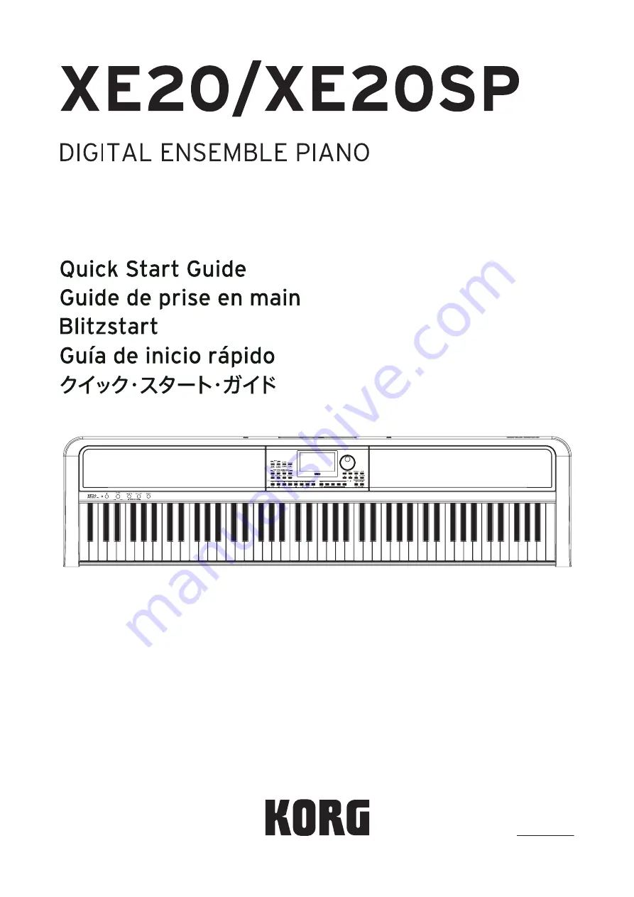 Korg XE20 Quick Start Manual Download Page 1