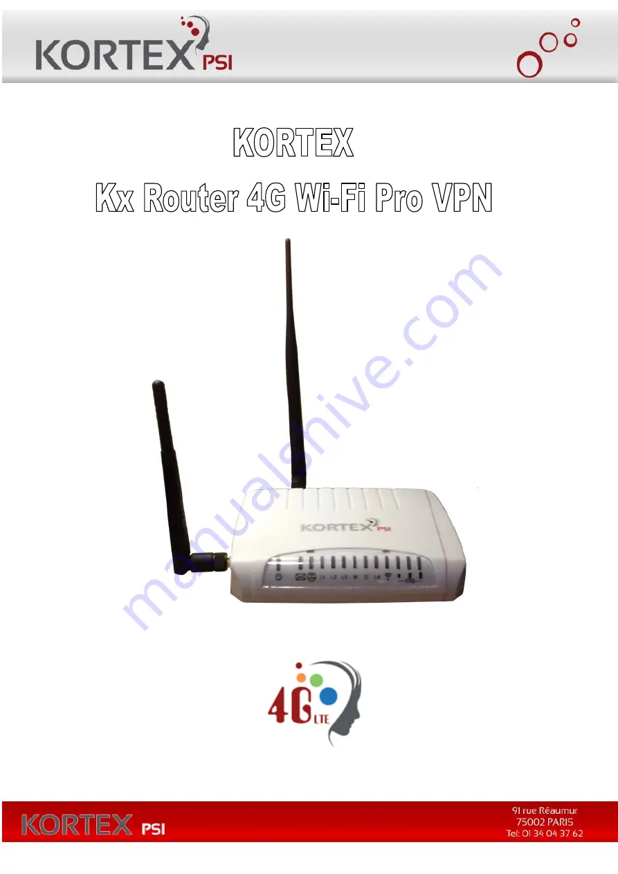 Kortex PSI Kx Router 4G Wi-Fi Pro VPN User Manual Download Page 1