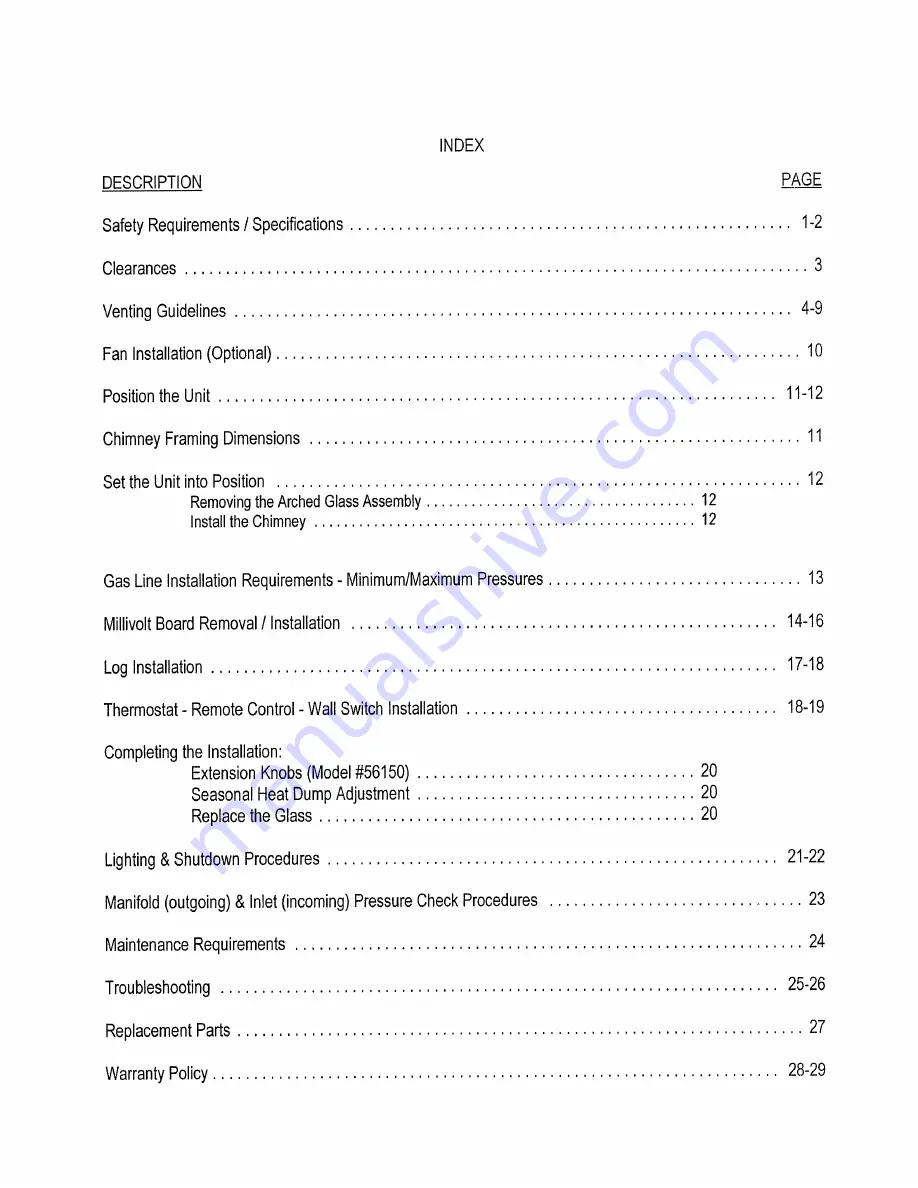 kozy heat 56150 Installation & Operating Manual Download Page 2