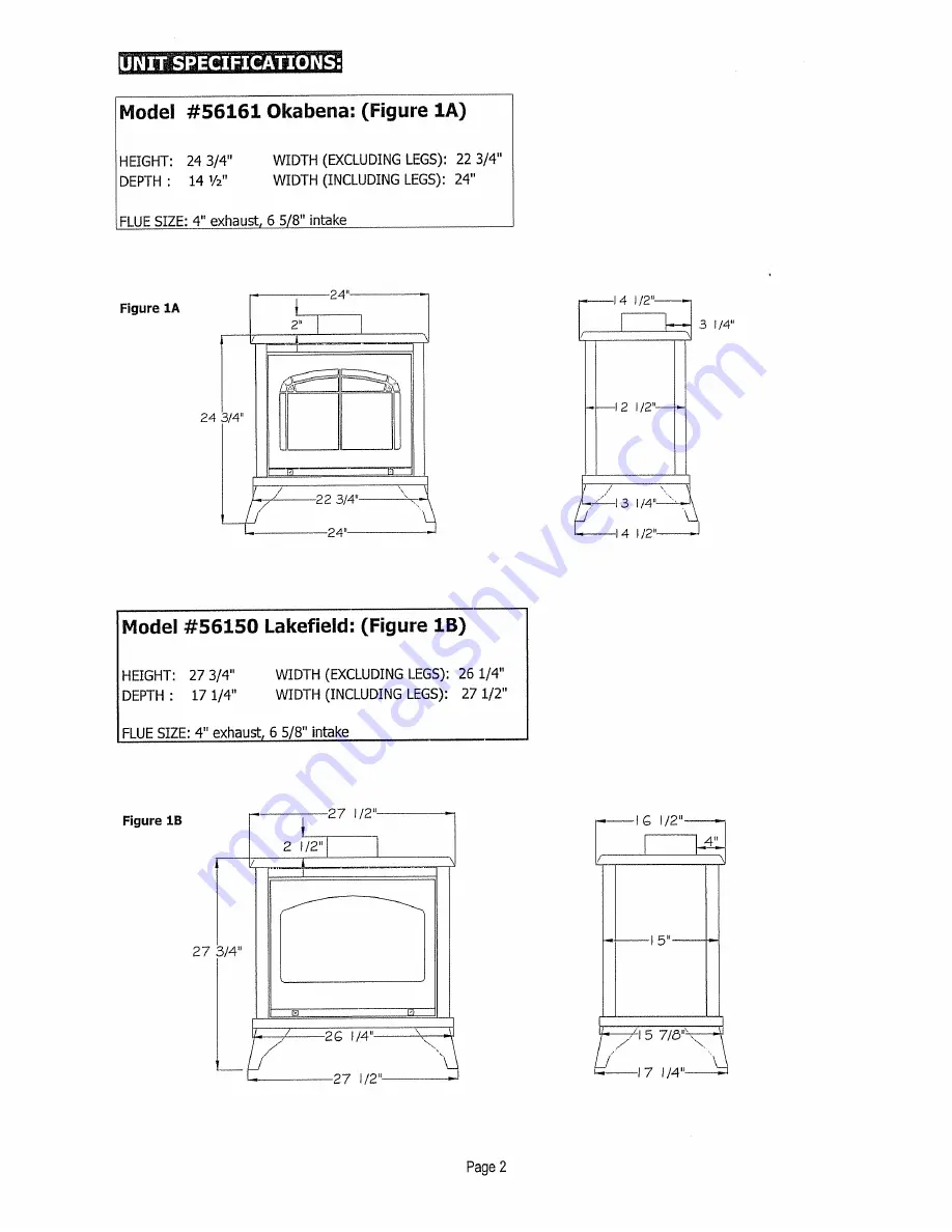 kozy heat 56150 Installation & Operating Manual Download Page 4