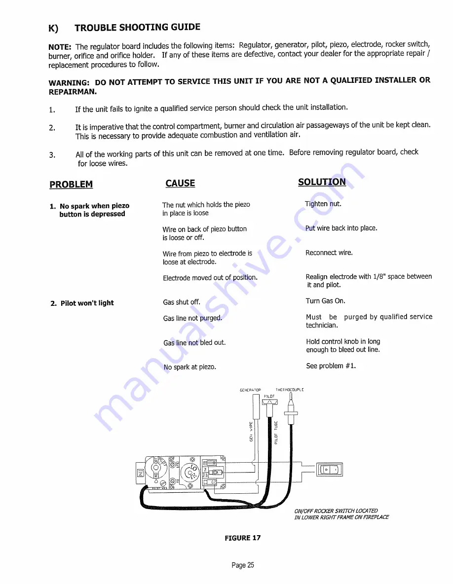 kozy heat 56150 Installation & Operating Manual Download Page 27