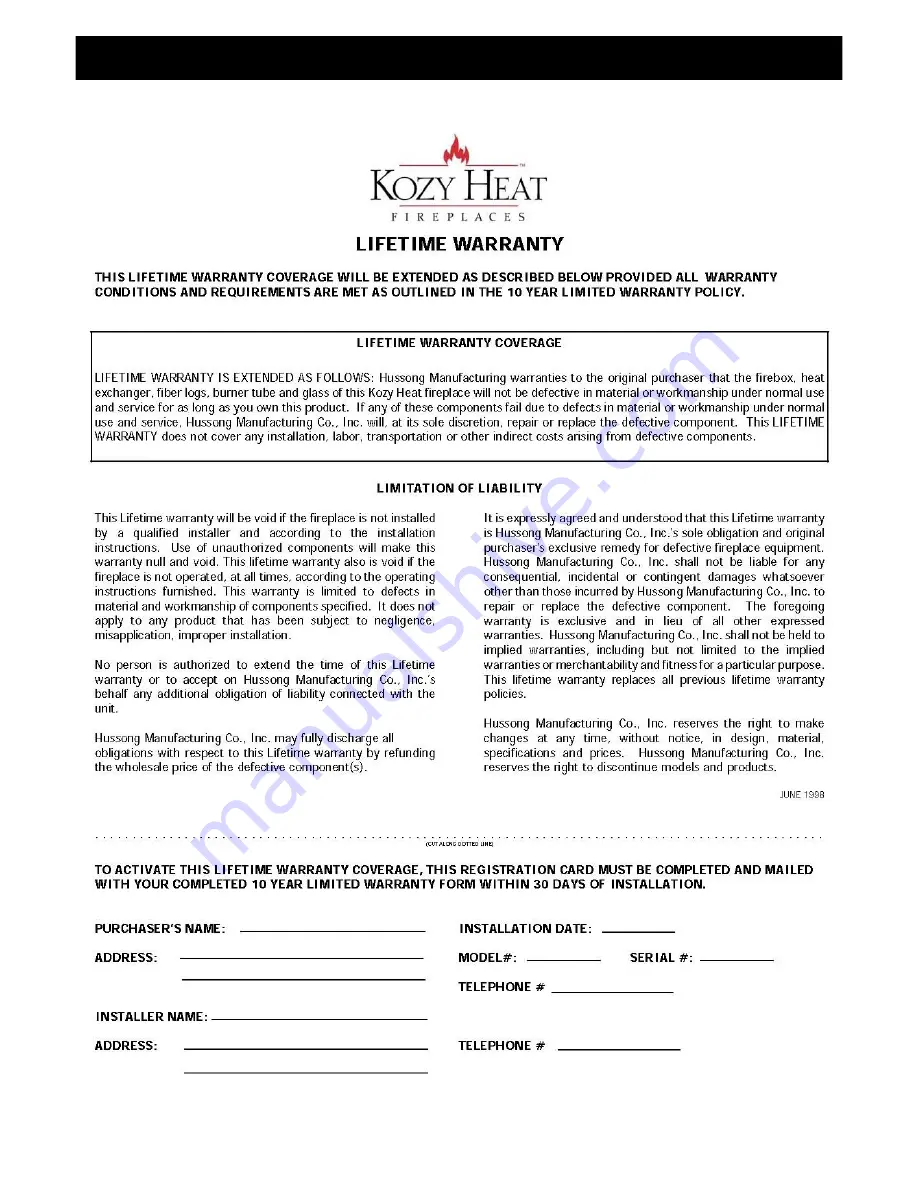 kozy heat Minneapolis MPS-30 Installation And Operation Manual Download Page 38