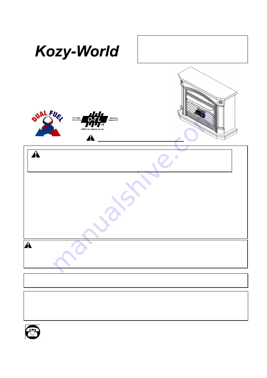 Kozy-World GFD2915 Manual Download Page 1