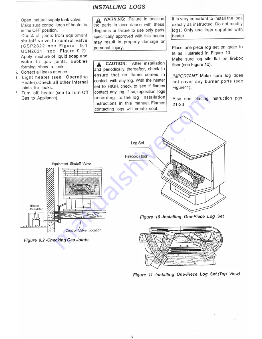 Kozy-World GSN2821 Owner'S Operation & Installation Manual Download Page 9