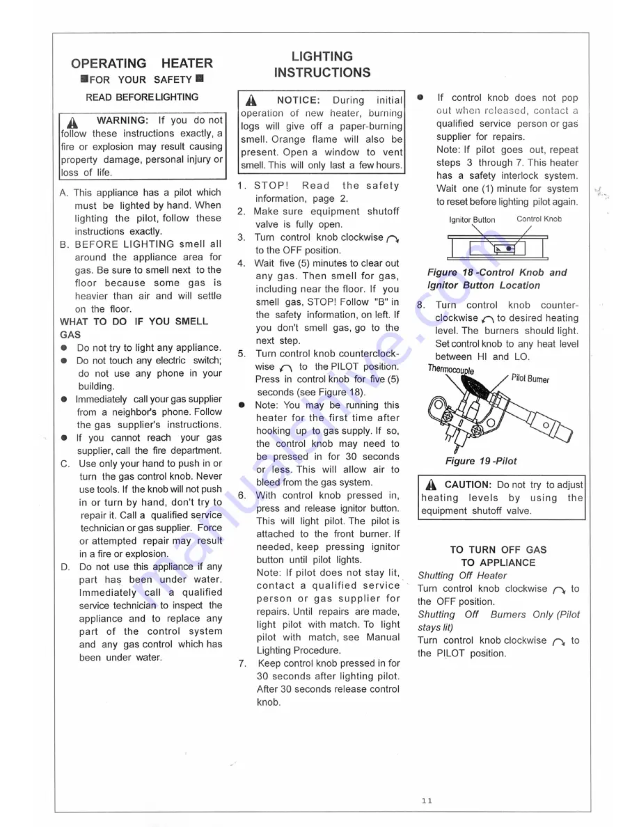 Kozy-World GSN2821 Owner'S Operation & Installation Manual Download Page 11