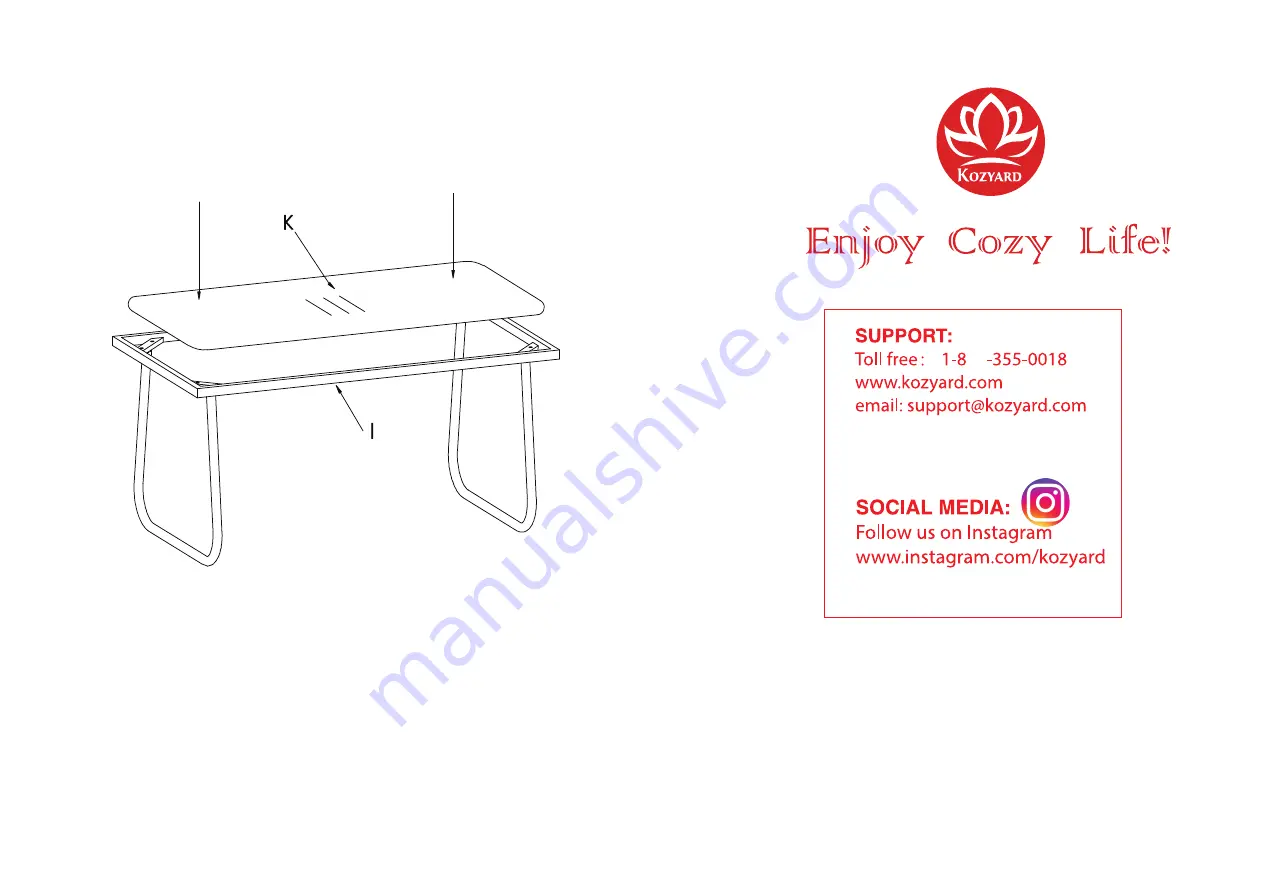 Kozyard Outdoor 4pcs Conversation Set KZF601GR Assembly Instructions Manual Download Page 10