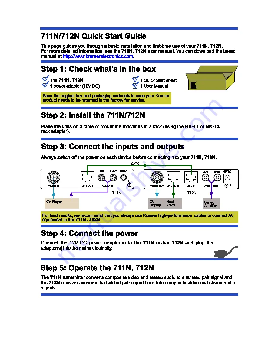 Kramer 711N User Manual Download Page 2