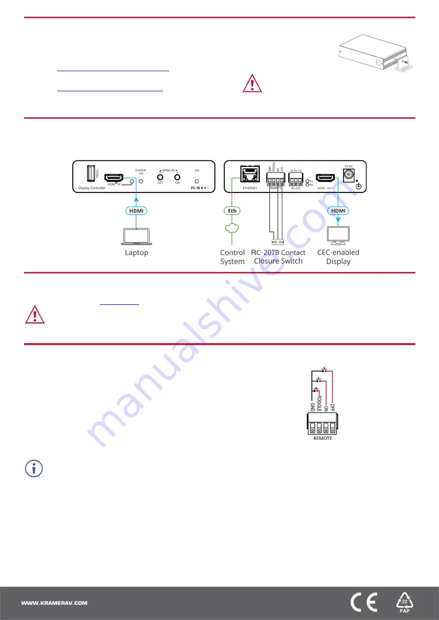 Kramer FC-18 Quick Start Manual Download Page 2