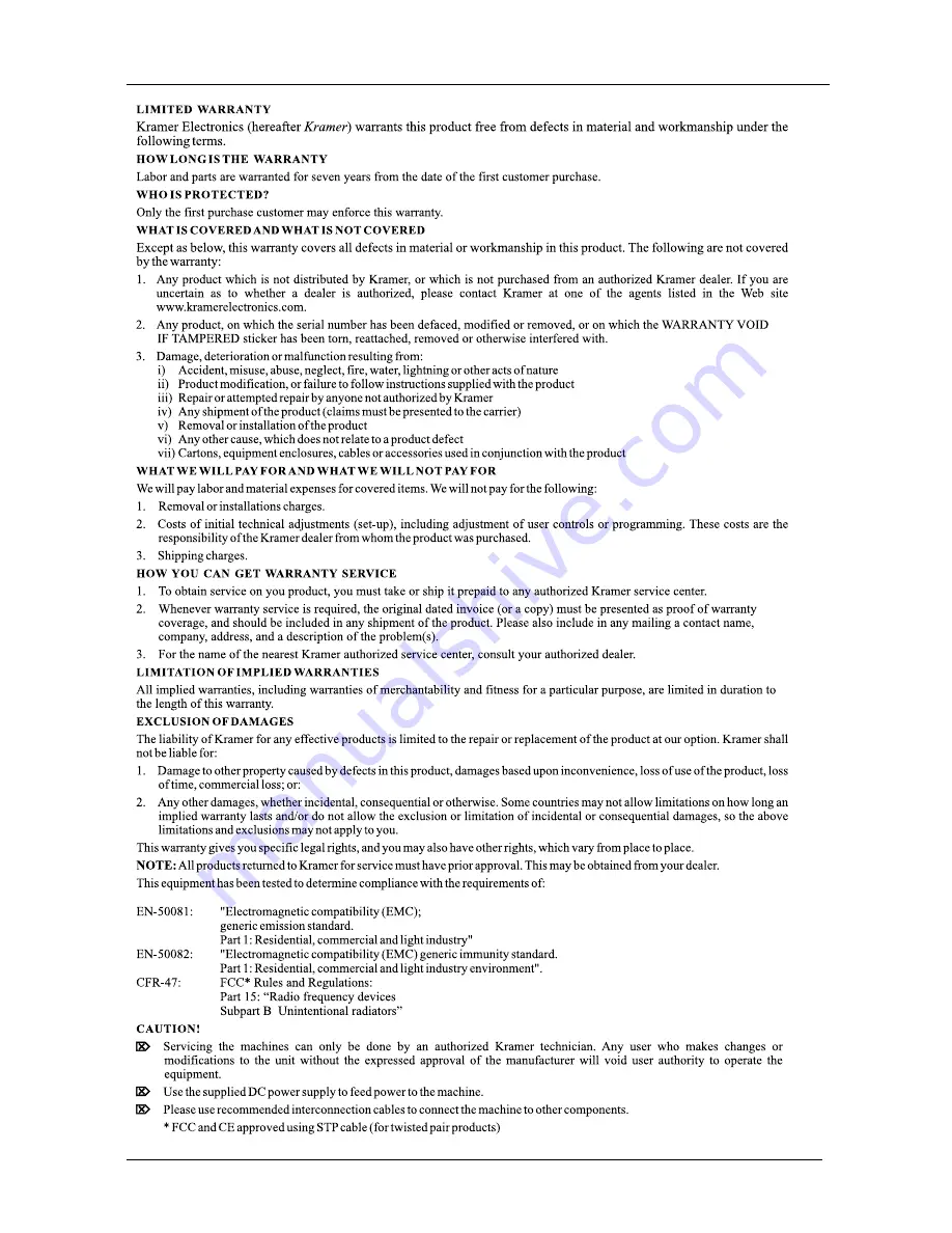 Kramer VM-1411 User Manual Download Page 24