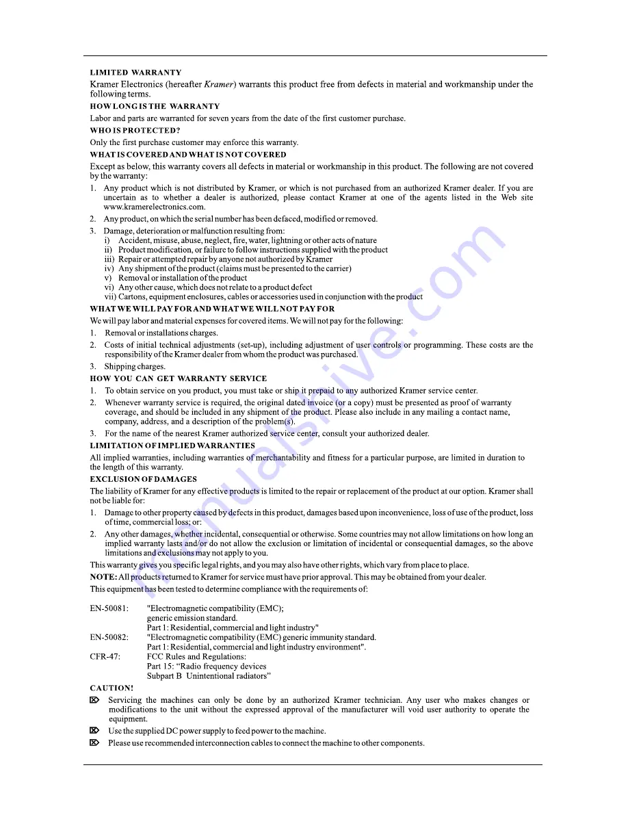 Kramer VM-9T User Manual Download Page 12