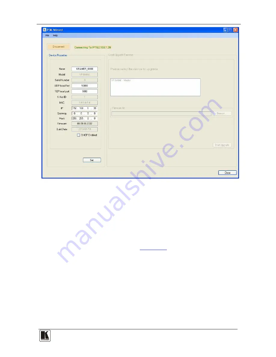 Kramer VP-8x8AK User Manual Download Page 21