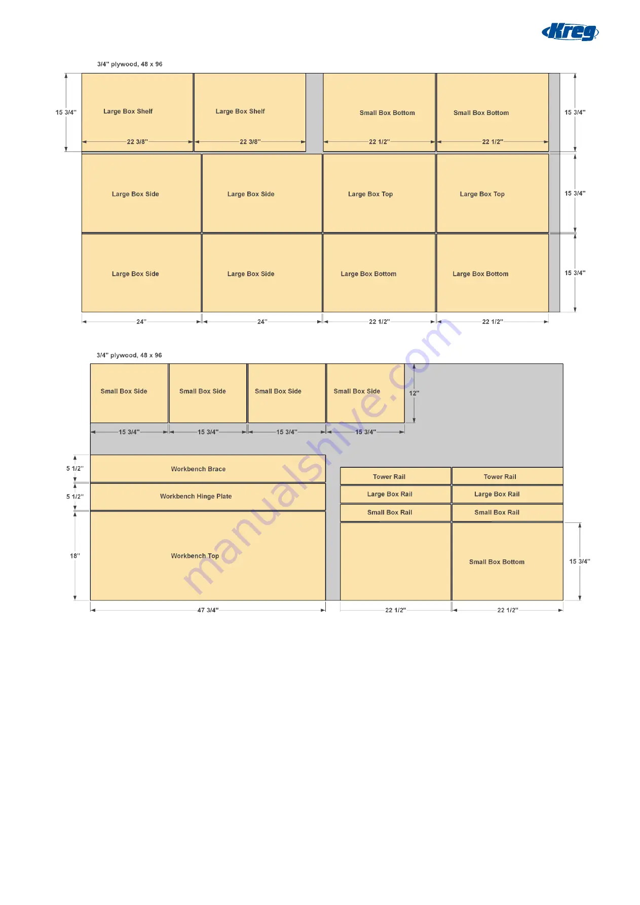 Kreg Garage Storage and Work Center Assembly Instructions Manual Download Page 4