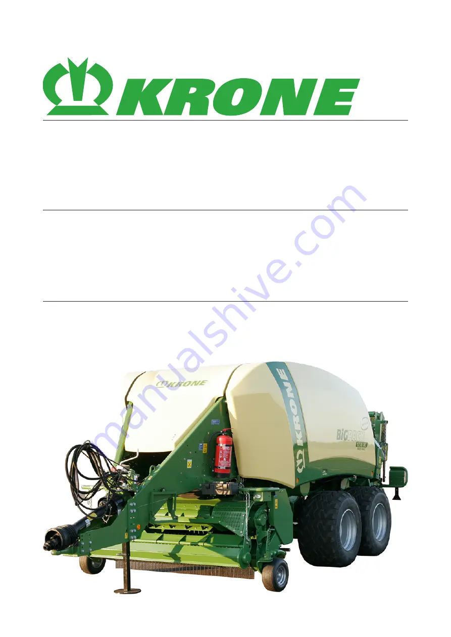 Krone Big Pack 1270 Original Operating Instructions Download Page 1