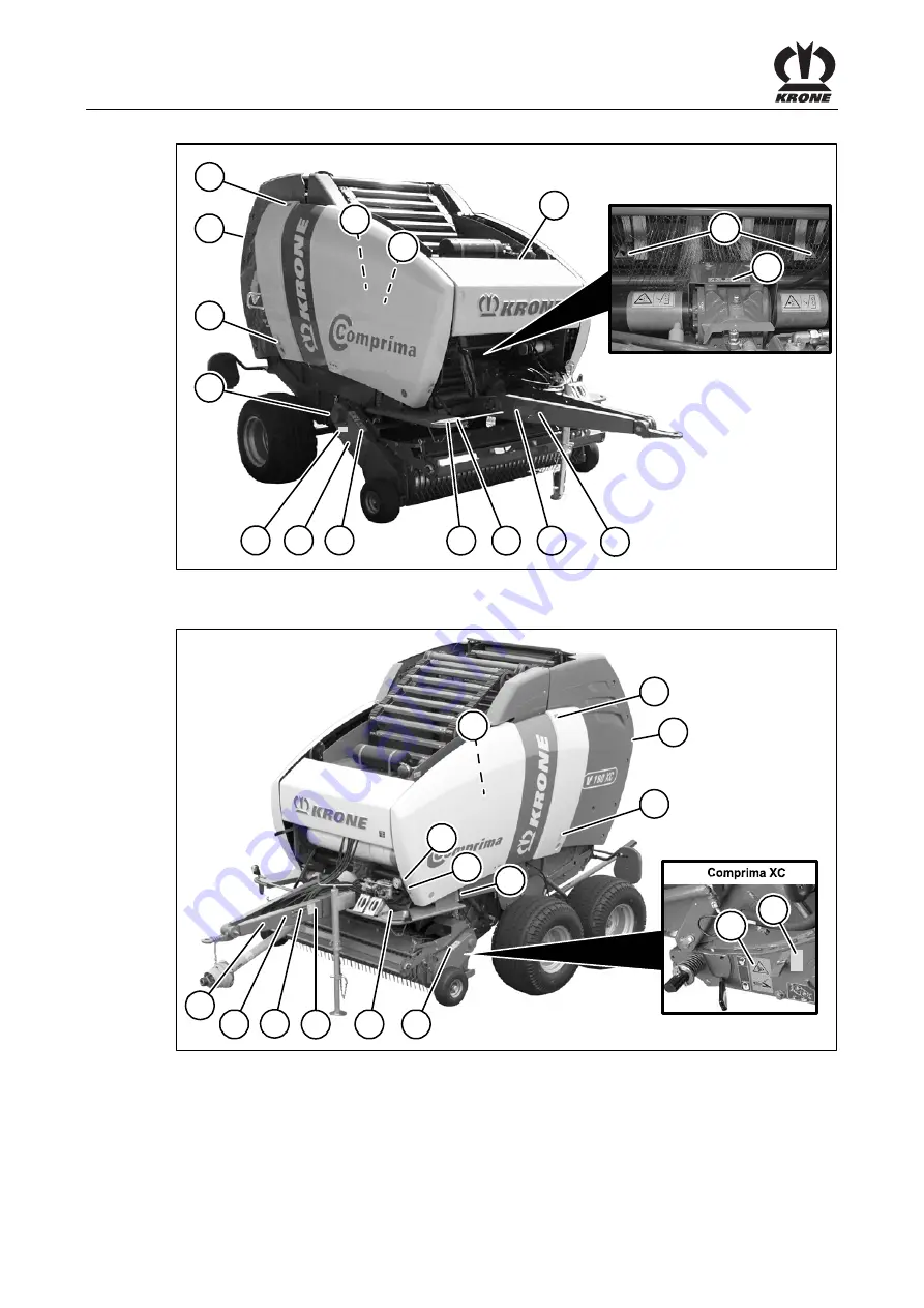 Krone Comprima F 125 XC-1 Operating Instructions Manual Download Page 40