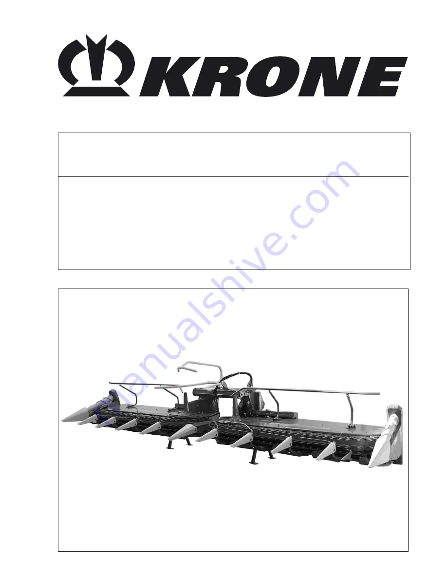 Krone EASYCOLLECT 6000 Operating Instructions Manual Download Page 1