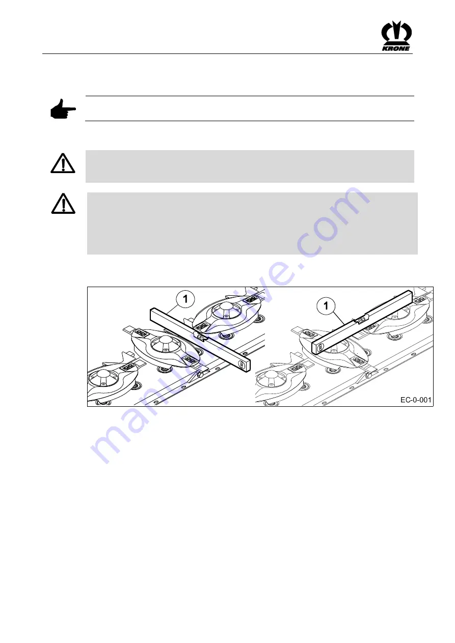 Krone EasyCut F 280 Original Operating Instructions Download Page 70