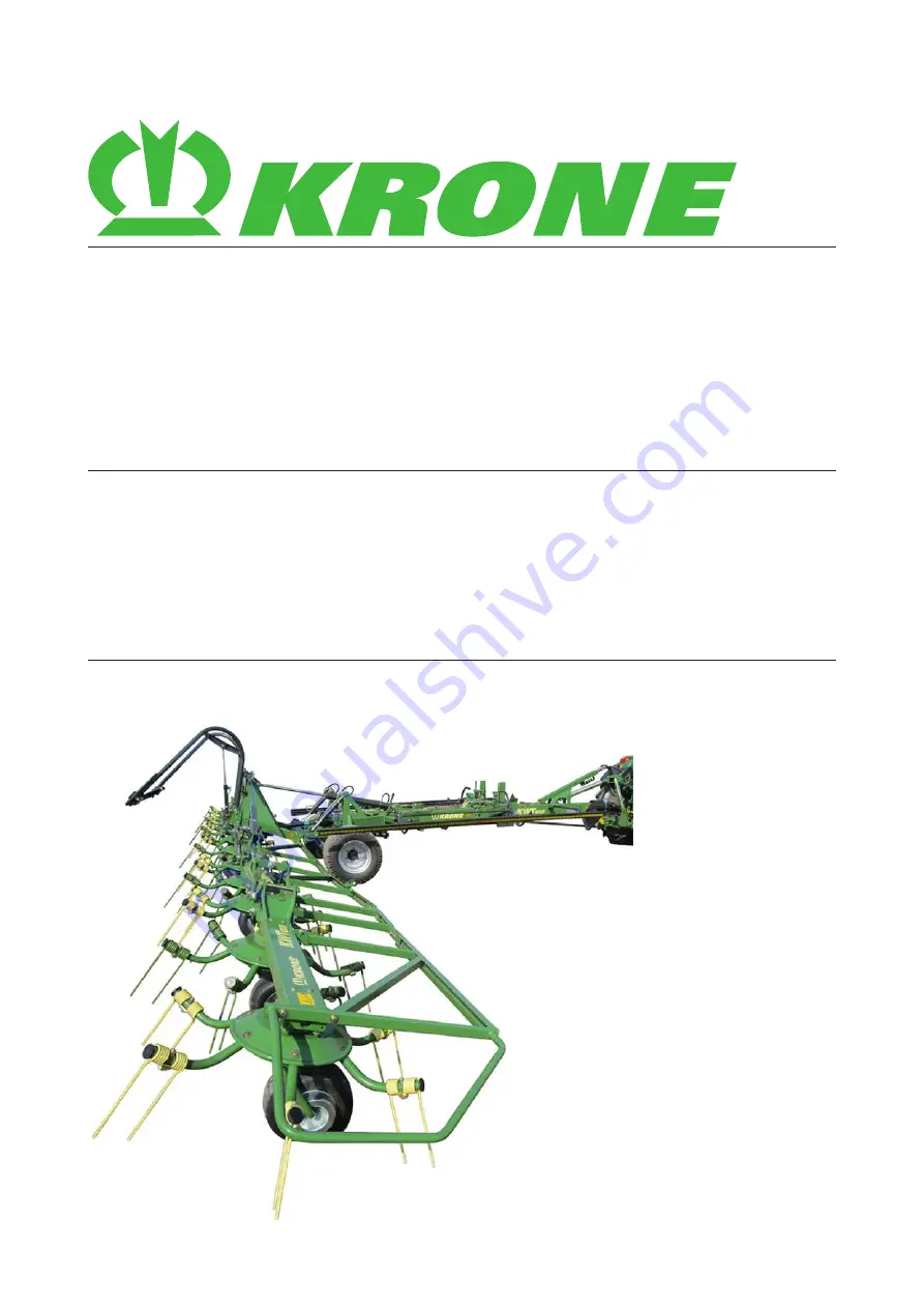 Krone KWT 1600 Original Operating Instructions Download Page 1