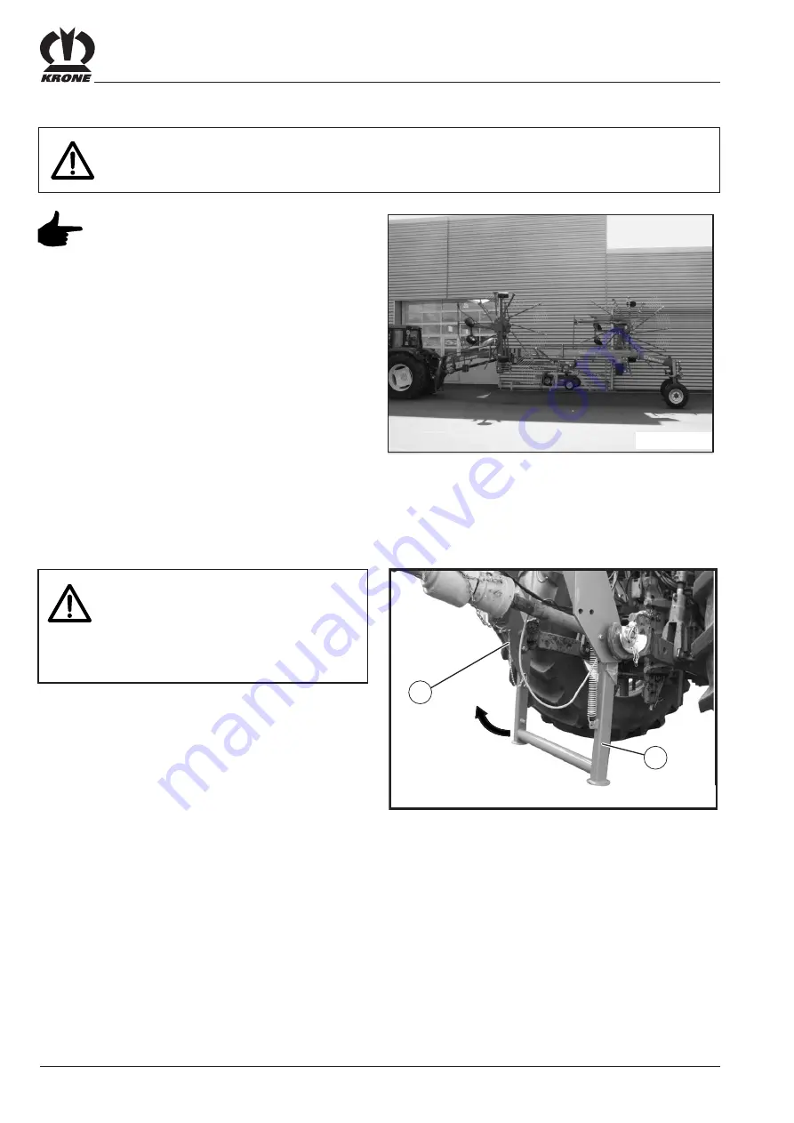 Krone Swadro 1010 Operating Instructions Manual Download Page 22