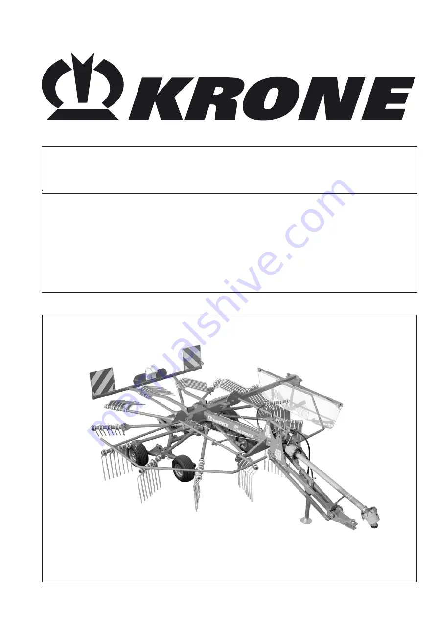 Krone Swadro 46 T Operating Instructions Manual Download Page 1