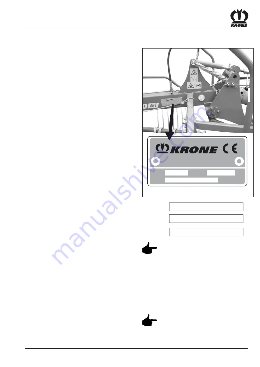 Krone Swadro 46 T Operating Instructions Manual Download Page 7